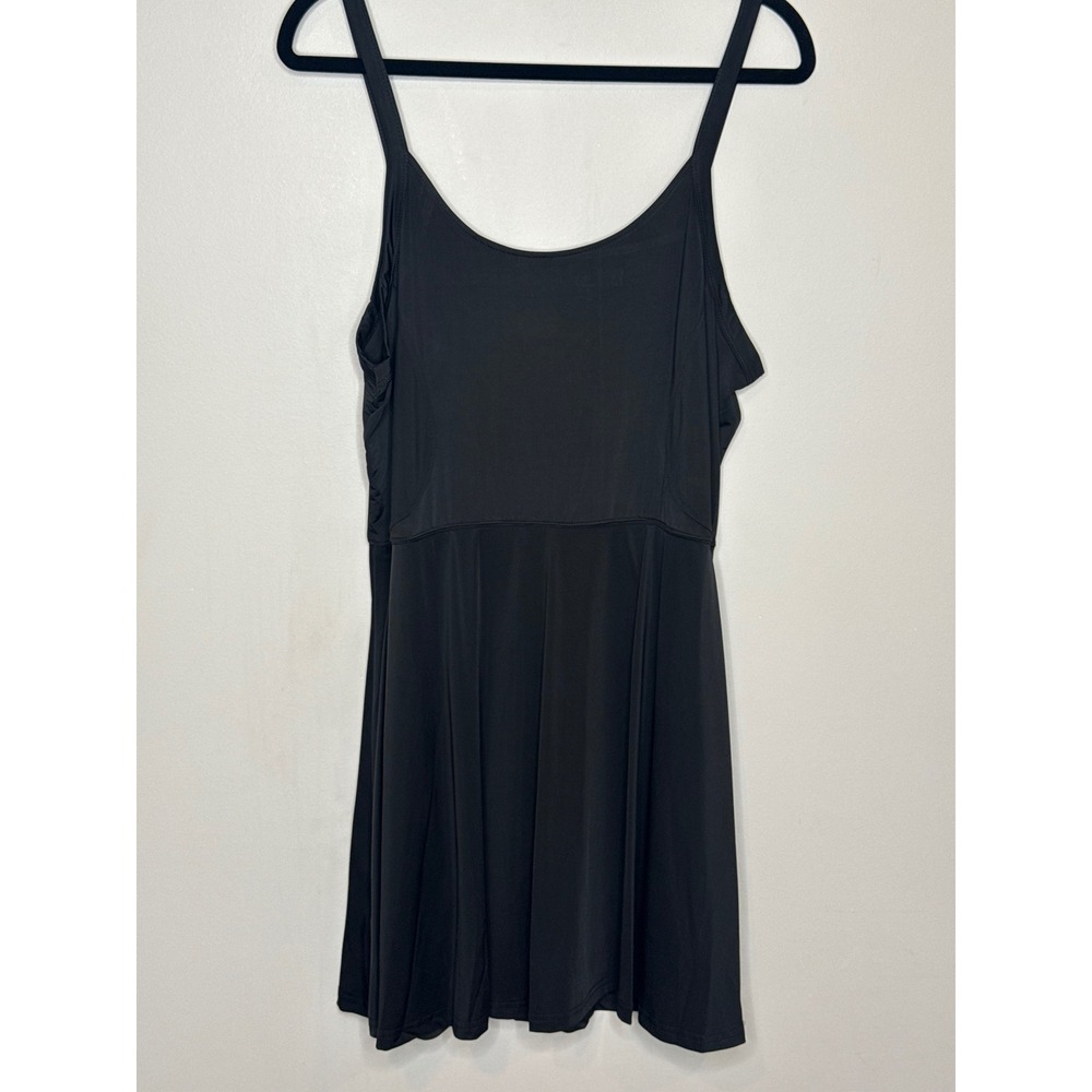 Blakeley Womens L/XL Black Spaghetti Strap Exercise Tennis Dress Built-In Shorts